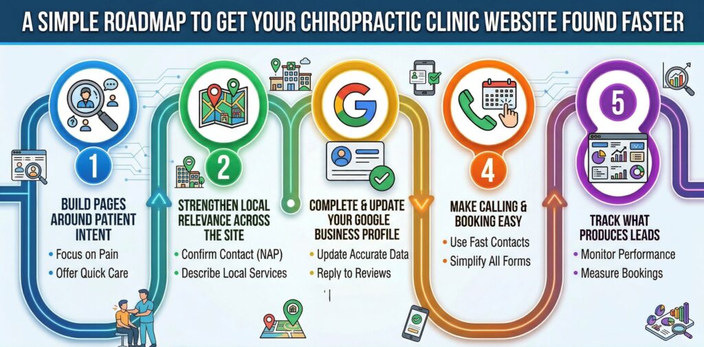 Infographic guide to help chiropractic clinic websites get found in local search results